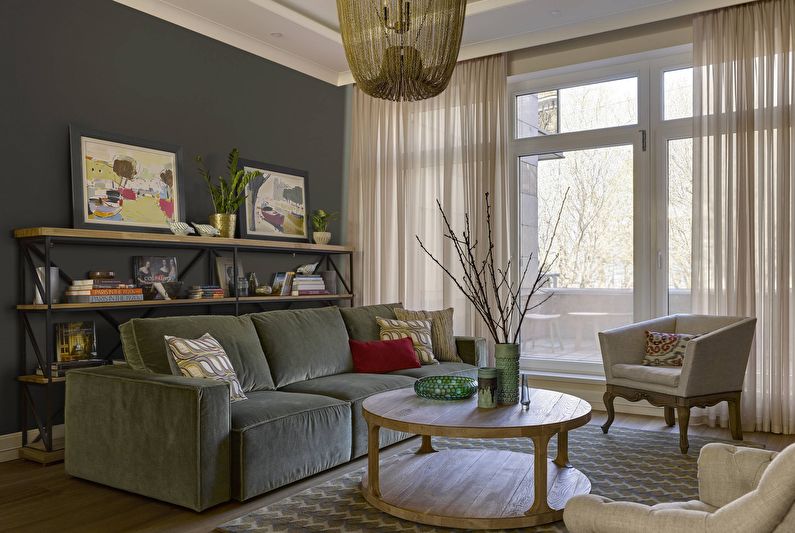 Moderní záclony obývacího pokoje