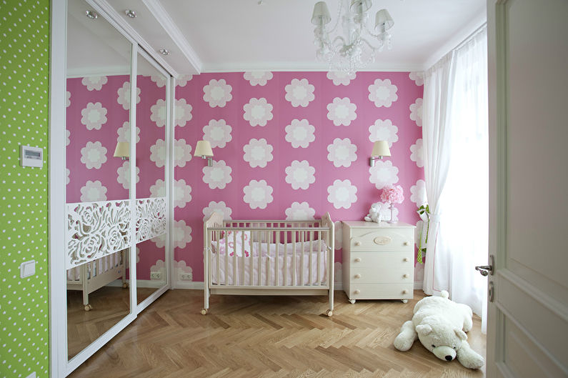 Papier peint rose pour chambre d'enfant