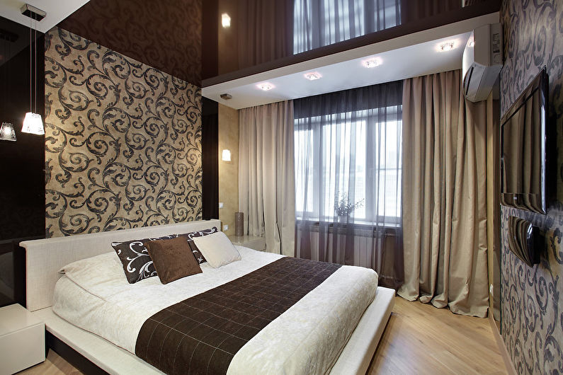 Tavan extensibil maro în dormitor - fotografie