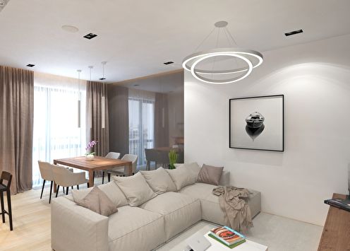 Design do apartamento em um moderno estilo ecológico