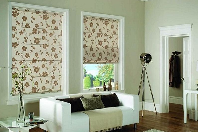 Roller blinds for the living room - photo