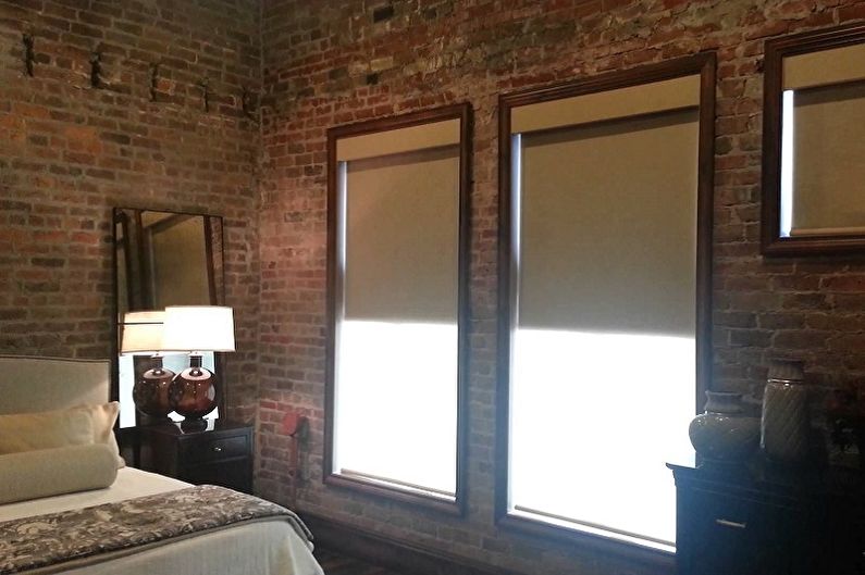 Valsede gardiner til et soveværelse - foto
