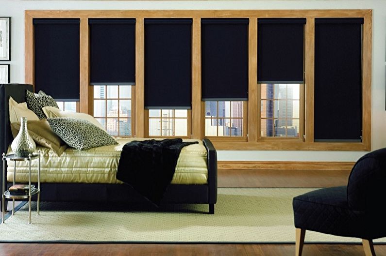 Valsede gardiner til et soveværelse - foto