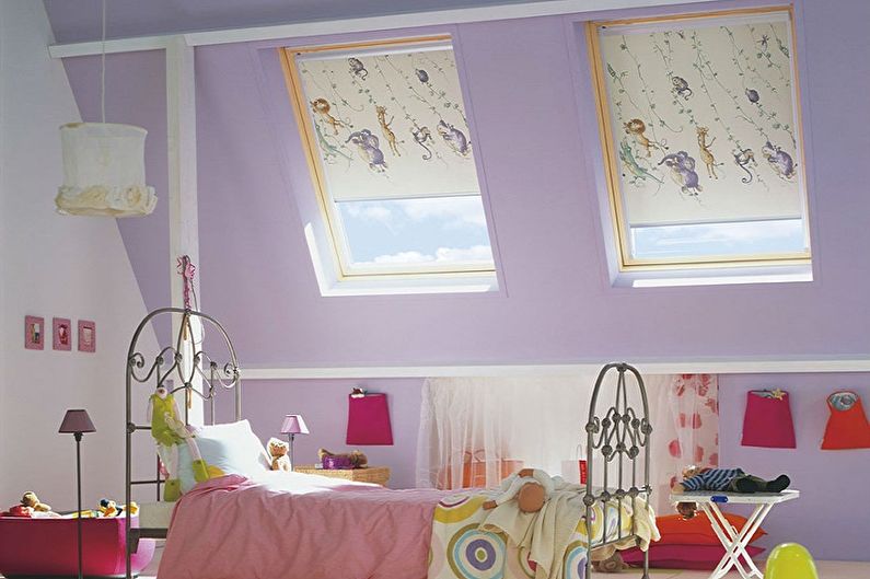 Rullo žalūzijas bērnu istabai - foto