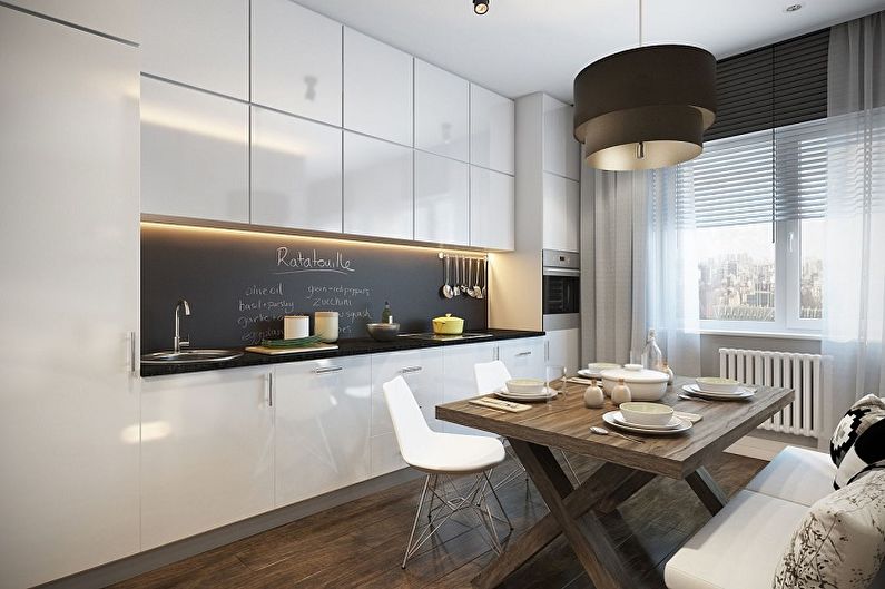 Cuisine 15 m2 dans un style moderne - Design d'intérieur