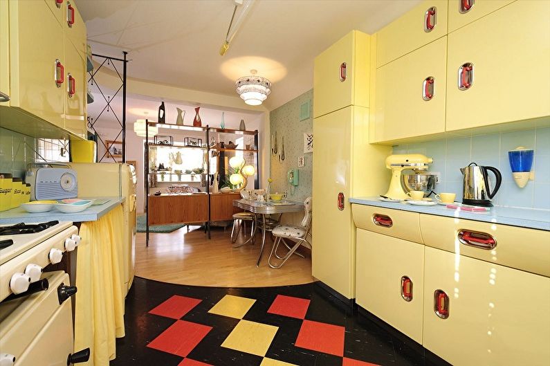 Bucătărie 15 mp în stil retro - Design interior