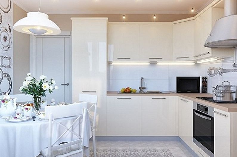 Cucina bianca 15 mq - Interior design