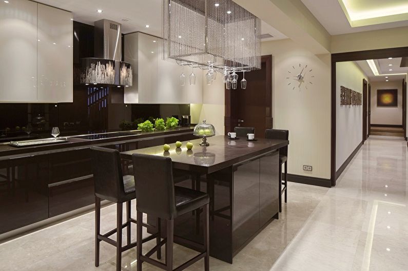 Cozinha marrom 15 m². - Design de interiores