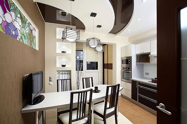 Design kuchyně 15 m² - stropní dekorace