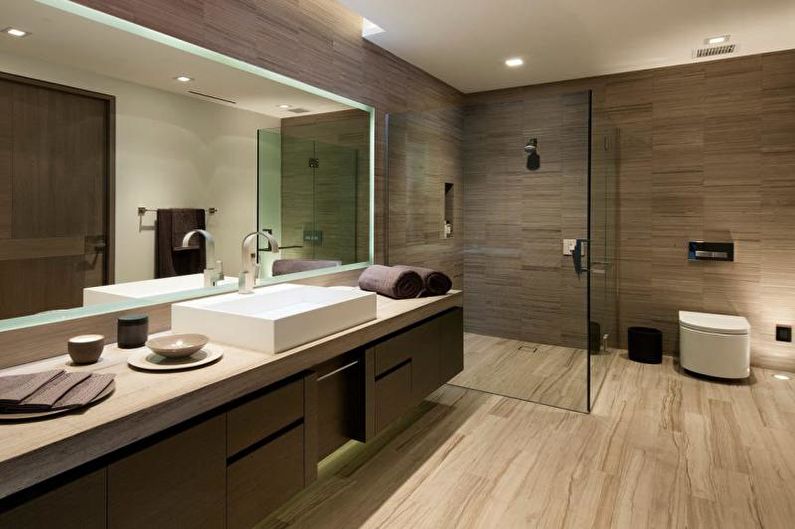 Vonios kambario su dušu dekoravimas - keraminės plytelės