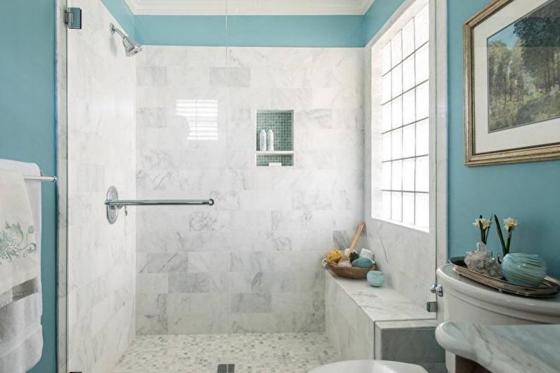 Das Badezimmer mit Dusche dekorieren - Marmor