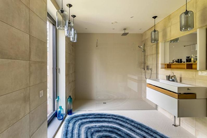 Vannas istaba ar dušu - interjera dizaina foto