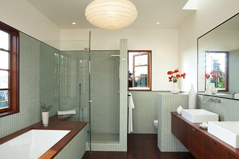 Kúpeľňa so sprchovacím kútom - interiérový dizajn foto