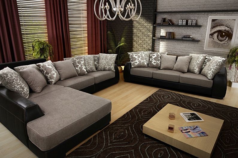 Rette og hjørne modulære sofaer