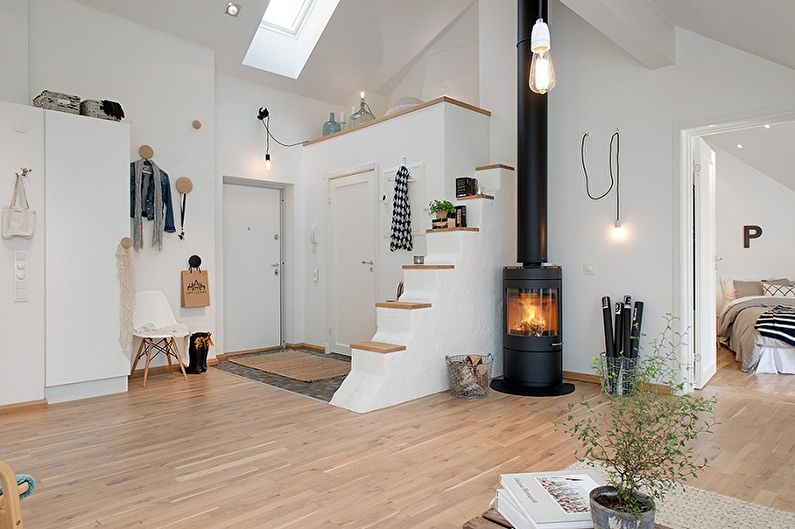 Scandinavian style fireplace