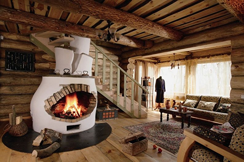 Fireplace sa interior - larawan