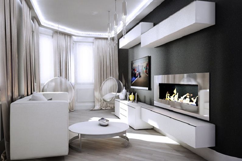 Mala dnevna soba u visokom stilu - Dizajn interijera