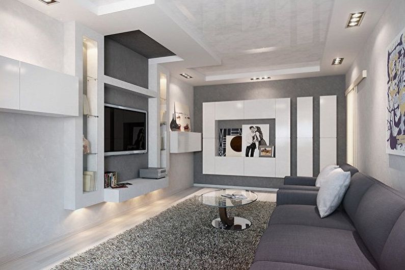 Sala de estar de estilo high-tech - design de interiores