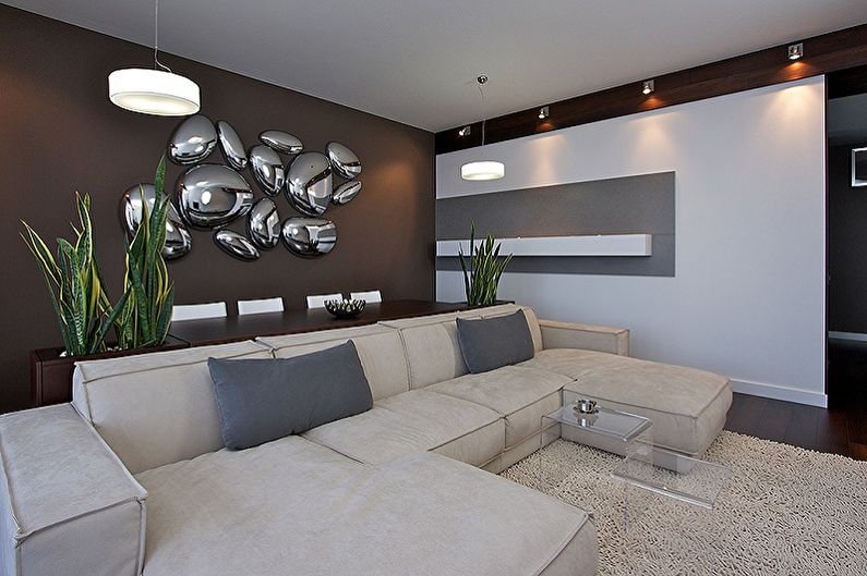 Sala de estar de estilo high-tech - design de interiores