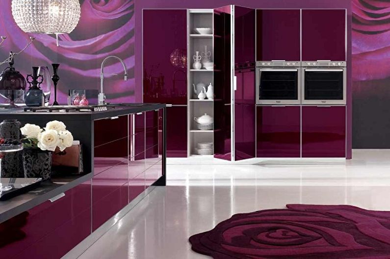 Violeta virtuve - interjera dizaina foto