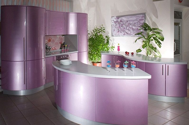 Cozinha roxa - design de interiores