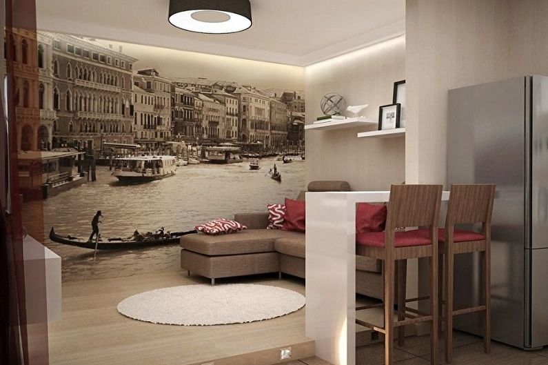 Layout av en lägenhet med ett rum - Idéer för att spara utrymme