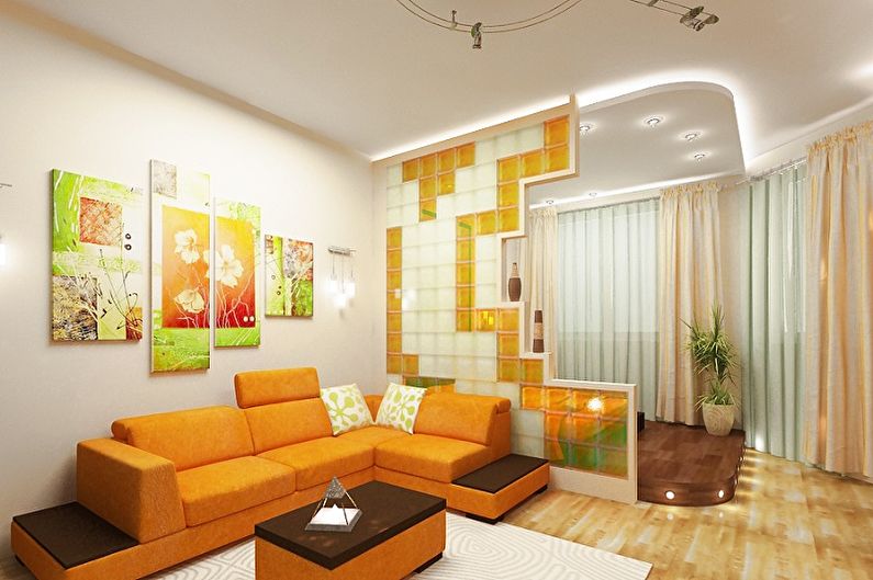 Layout av en lägenhet med ett rum - foto