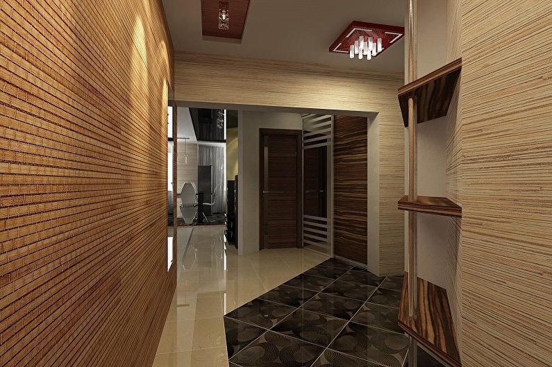 Návrh chodby v bytě - povrchová úprava podlahy