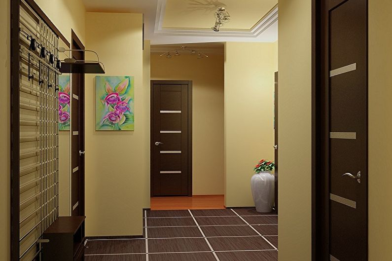 Koridor di apartmen - foto reka bentuk dalaman