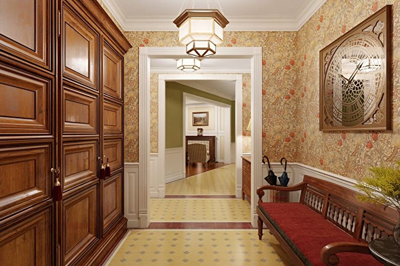 Koridor di apartmen - foto reka bentuk dalaman