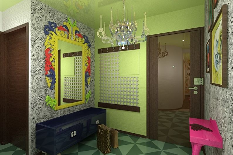 Màu xanh lá cây trong nội thất của hành lang - Kết hợp màu sắc