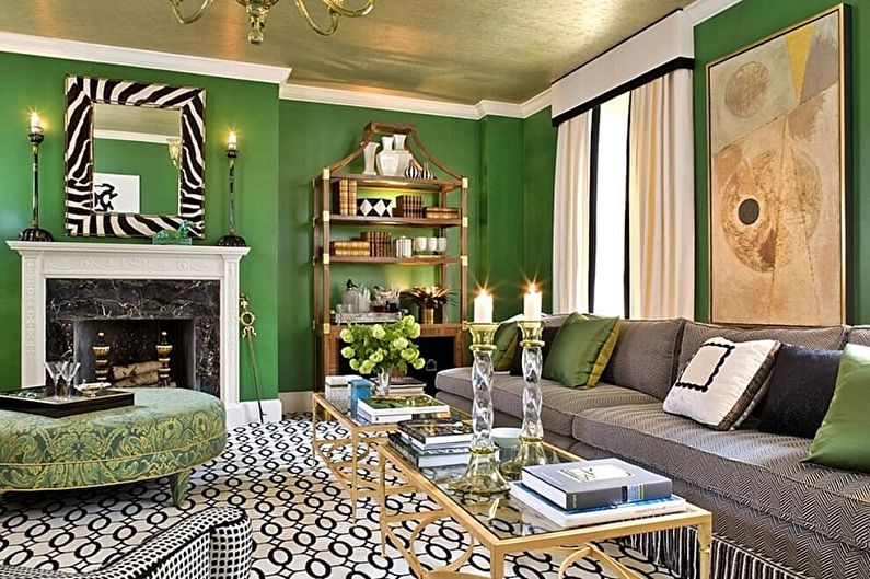 Hvilke farger kombinerer grønt med - interiørbilder