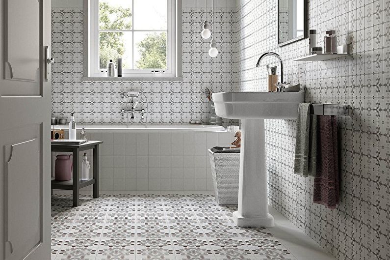 Typer av golvplattor för badrummet - Metlakh-plattor