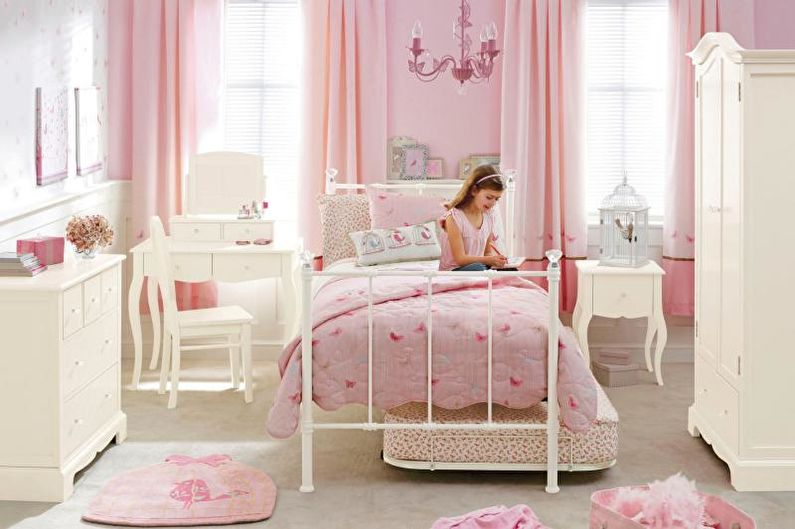 Caratteristiche del design della camera per bambini rosa