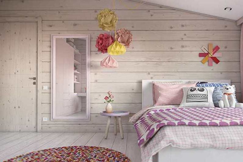 Minimalistická růžová školka - interiérový design