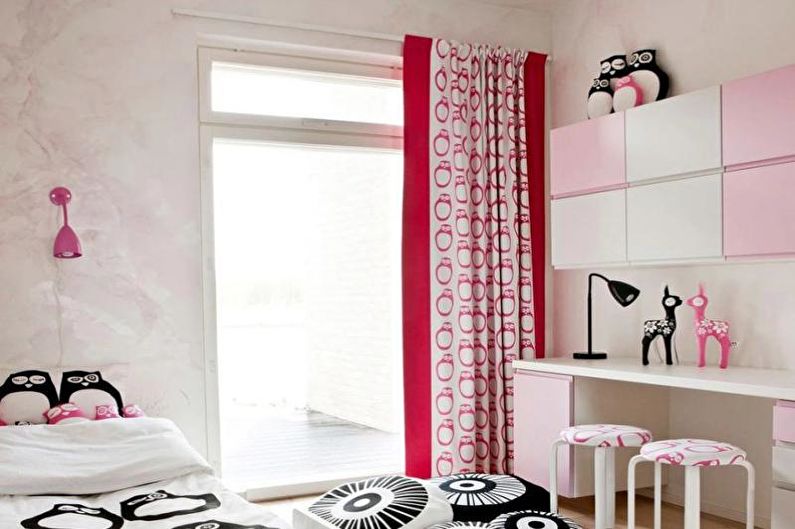 Ružičasta rasadnica skandinavskog stila - Dizajn interijera