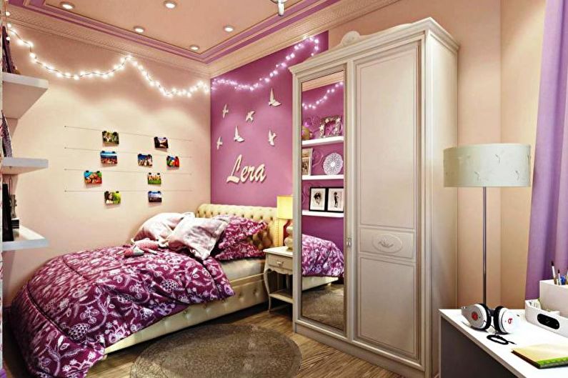 غرفة الأطفال الوردي الصغير - التصميم الداخلي