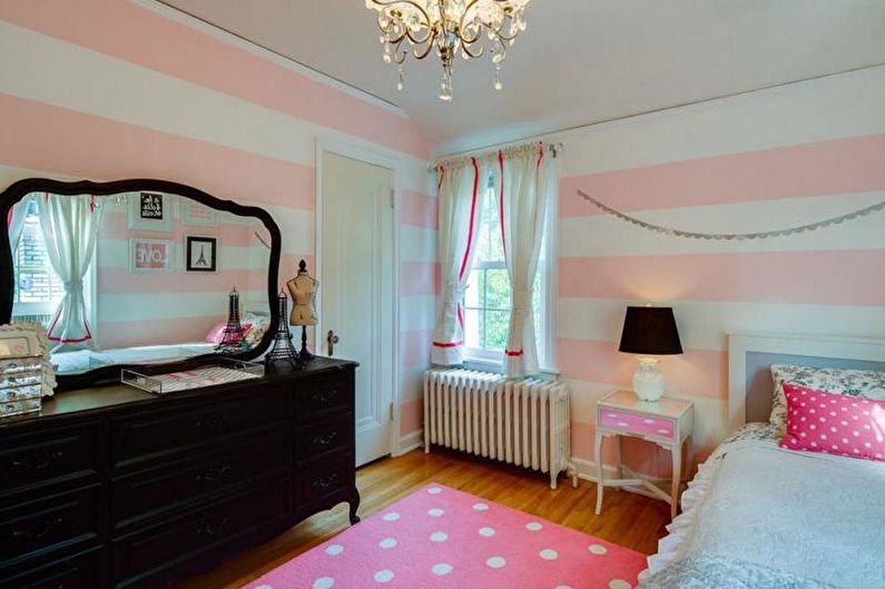 Rozā bērnu istaba - interjera dizaina foto