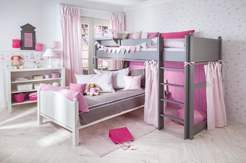 Ružičasta dječja soba - fotografija dizajna interijera