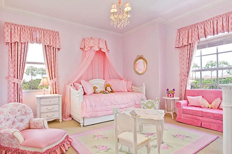 Phòng trẻ em màu hồng - ảnh thiết kế nội thất