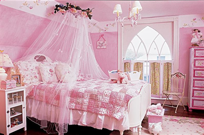 Chambre d'enfant rose - photo de design d'intérieur