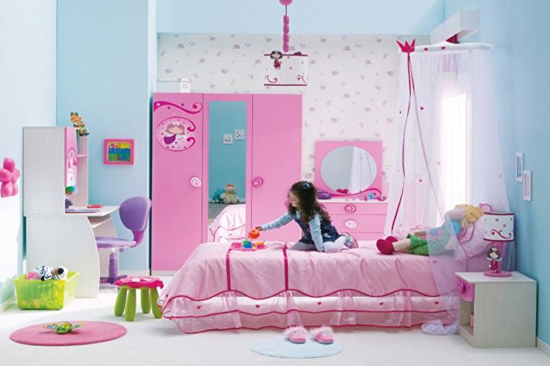 Ружичаста дечија соба - фотографија дизајна ентеријера