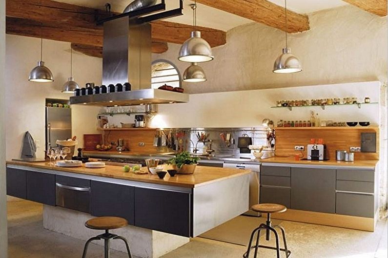 Bēša virtuve - interjera dizaina foto