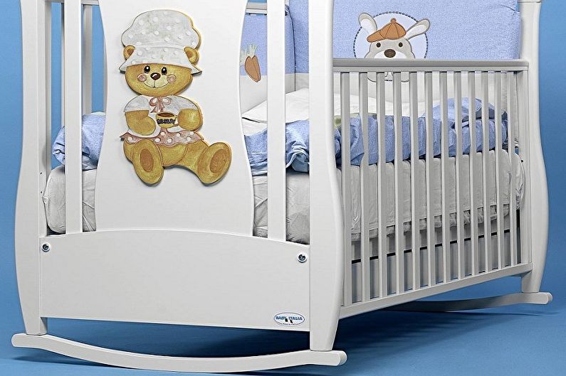 Видове детски легла за бебета по дизайн - люлеещо се легло