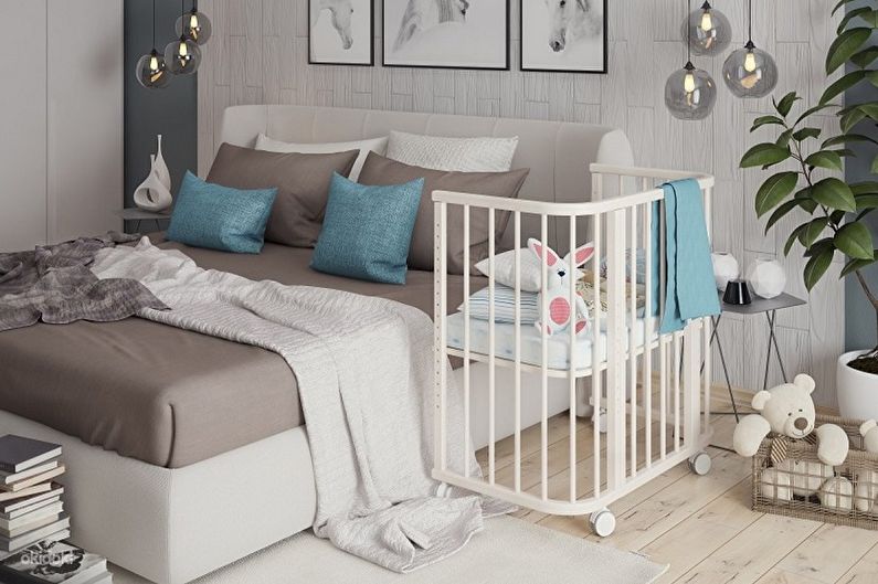 Typer av barnsängar för bebisar i design - Extra säng