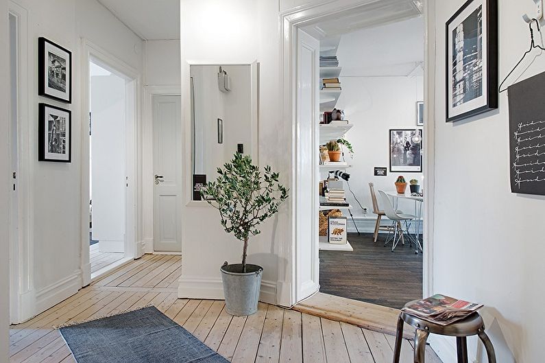 Návrh vstupní haly ve skandinávském stylu - povrchová úprava podlahy