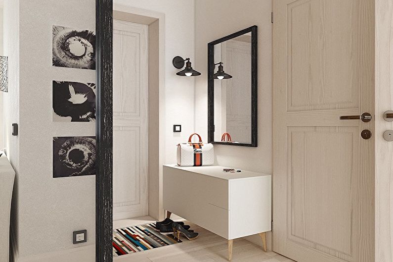 Skandinaviško stiliaus prieškambaris - interjero dizaino nuotrauka