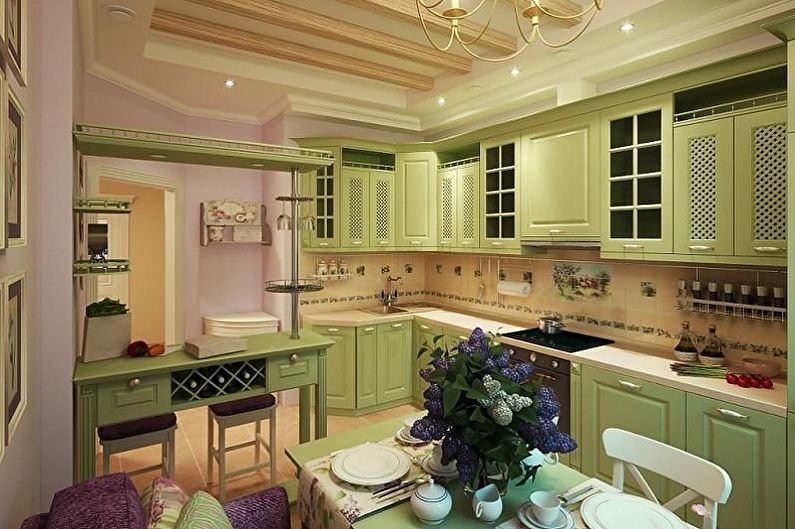 Olivová kuchyně ve východním stylu - interiérový design