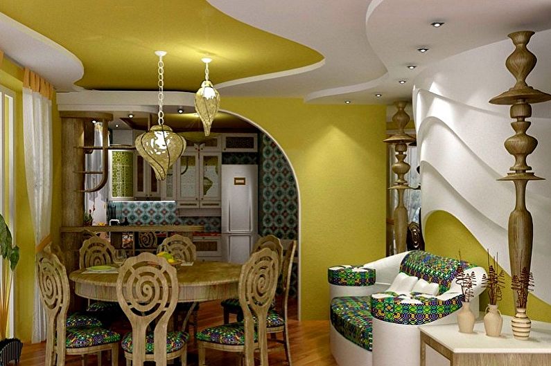 Østlig stil oliven kjøkken - Interiørdesign