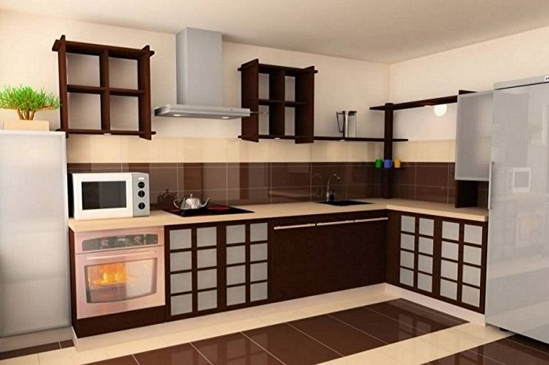 Design de cozinha em estilo oriental - acabamento de piso